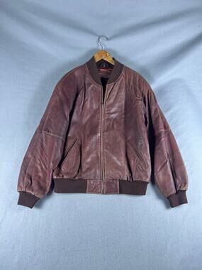 Vintage Lakeland Leather Bomber Jacket Mens LT Brown Flight Aviator Korea Made